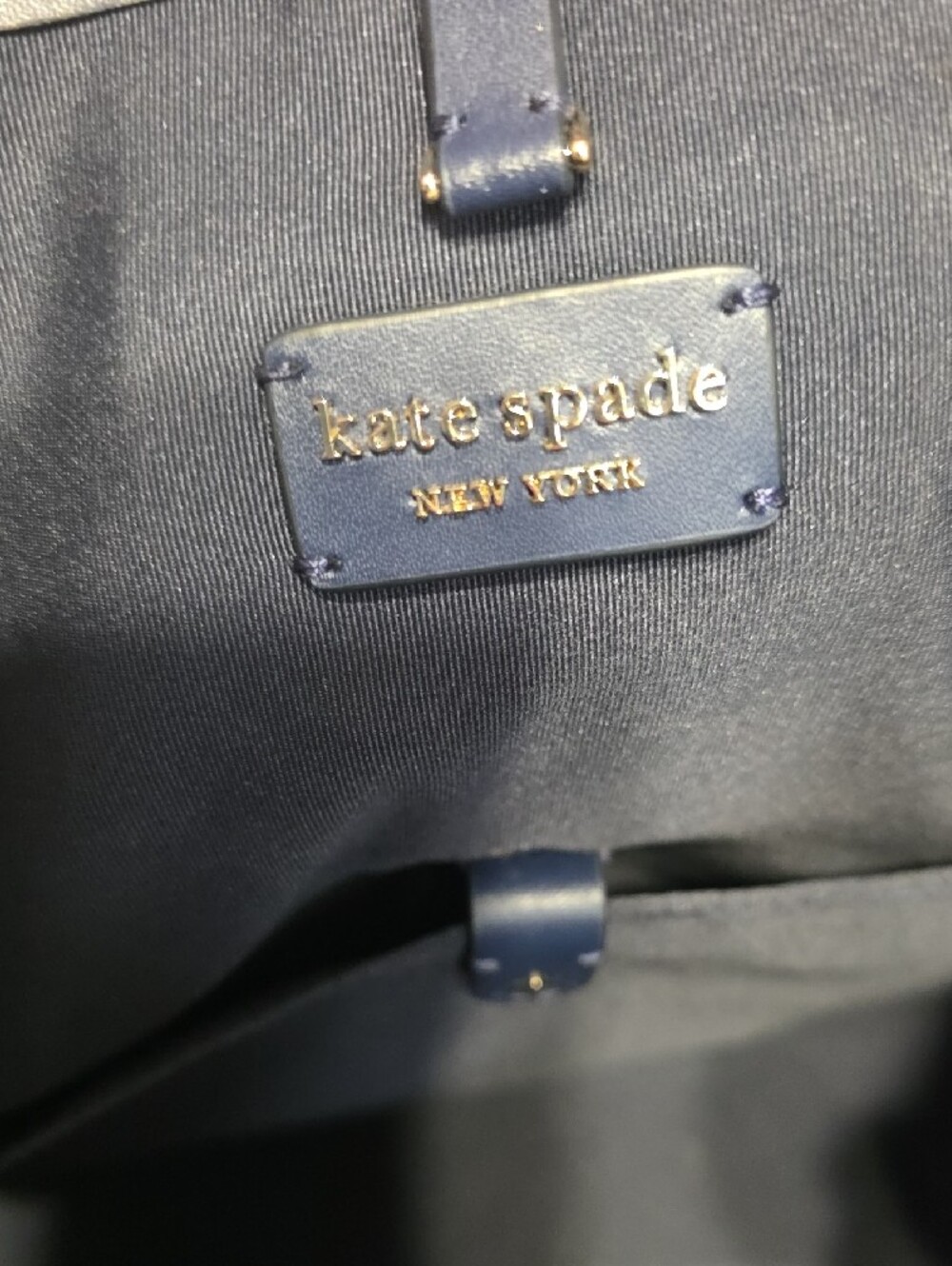 kate spade Navy and Cream Floral Tote with Blue Stripe - Picture 3 of 9